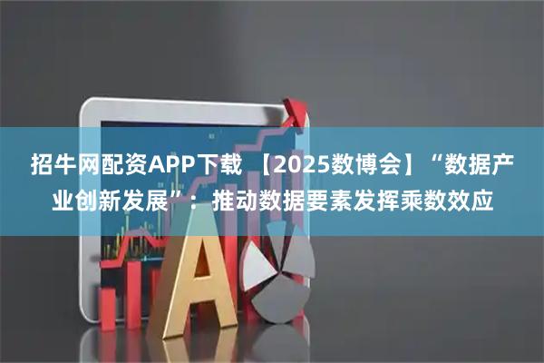 招牛网配资APP下载 【2025数博会】“数据产业创新发展”：推动数据要素发挥乘数效应